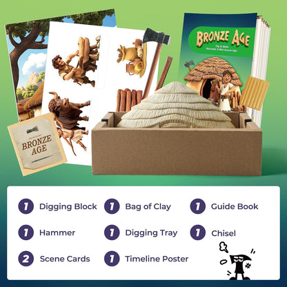 EDUMAN Stone Ages Fossil Dig Kit for Kids, Dig it Up Ancient Creatures Kit, Archaeology Kits with Mining Kit Tools, Educational Toys & Stem Toys for Kids Age 6 for Boys Girls