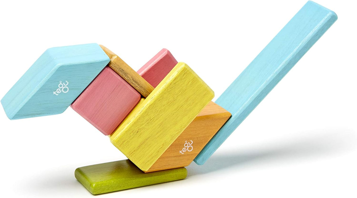 14 Piece Tegu Magnetic Wooden Block Set, Blues