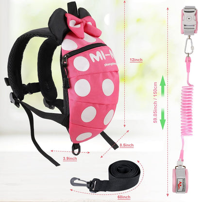 CZSYZCZS Toddlers Leash + Anti Lost Wrist Link Child Kids Safety Harness Kids Walking Wristband Assistant Strap Belt (pink)