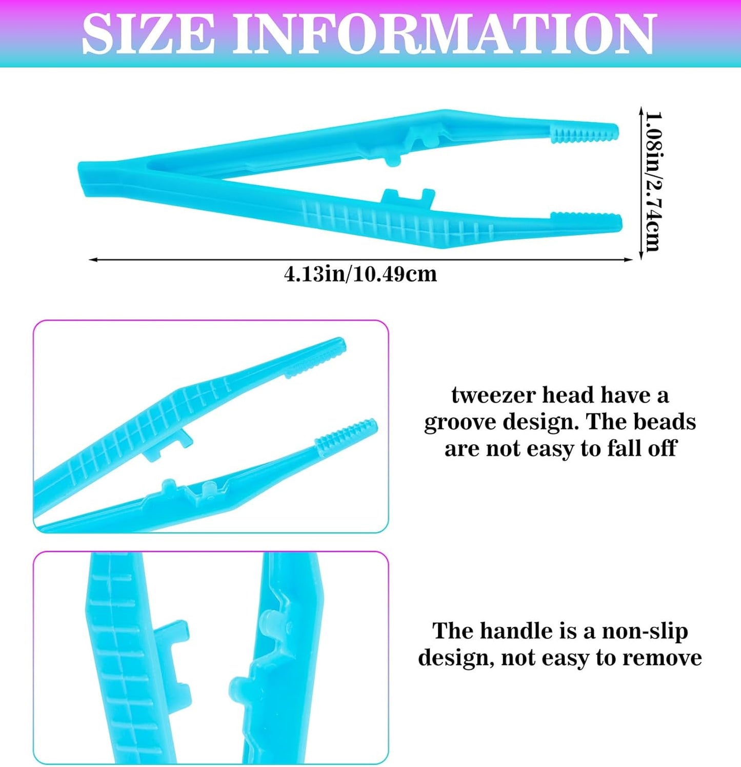 ValueBargain 10 Pcs Plastic Tweezers, Beads Tweezers for Crafts Fine Motor Skills Development, Ideal for Beading Projects & DIY Crafts, One of Each of The Ten Colors
