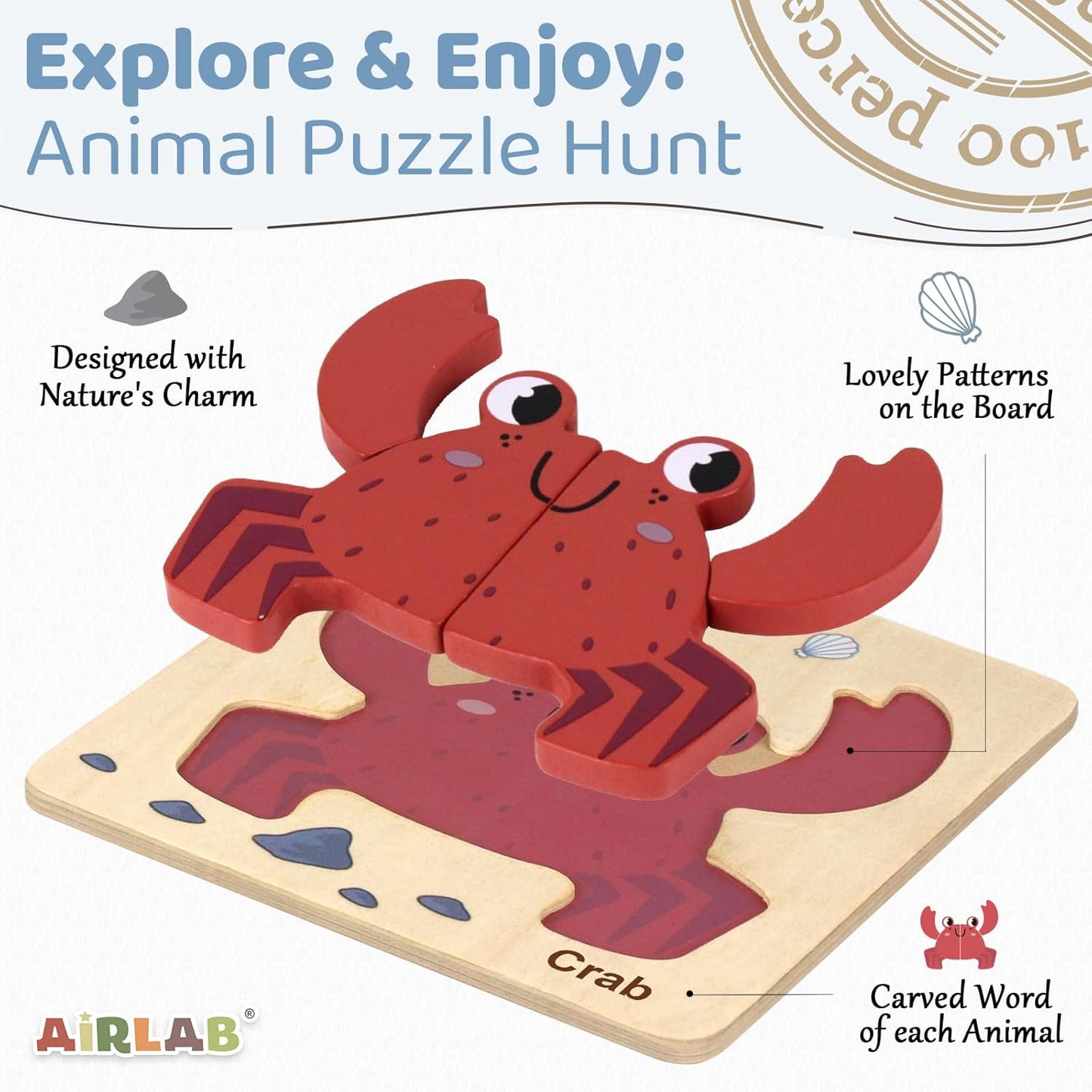 Wooden Puzzles for Toddlers 1 2 3 Year Old Animals Shape Puzzle Toys for Travel Airplane Gift for Kids Montessori Early Development Gifts for Baby Boys Girls with Drawstring Bag Pack of 4