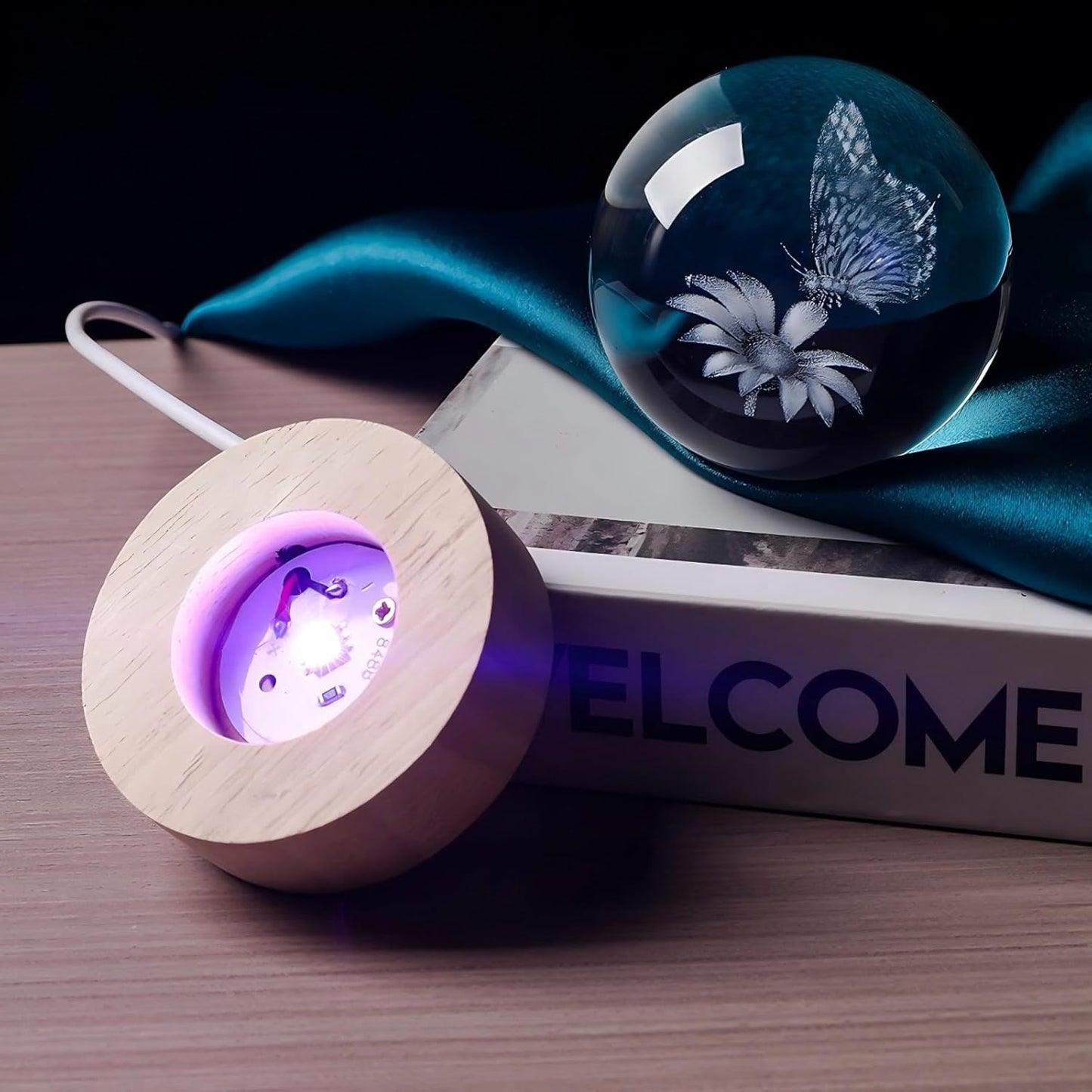 3D Solar System 60mm Crystal Ball Astronomy Universe Gifts 3D Solar System Planets Model Science Space Themed Physics Gifts Night Light lamp for Kids Men Him Science Teacher