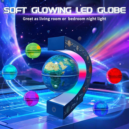 Magnetic Levitating Floating Globe with LED Lights, Cool Tech Gadgets Gifts World Globe Lamp for Men Father Teenage Boys Girls, Birthday Gifts Office Home Desk Decor Display