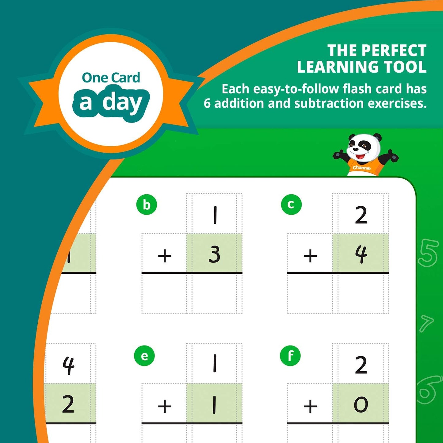 Channie’s One Card a Day Single Digit Addition and Subtraction Flash Cards, 34 Dry Erase Pre K - 1st Grade Math Flashcards for Kids, 312 Problems, Fun & Easy to Follow