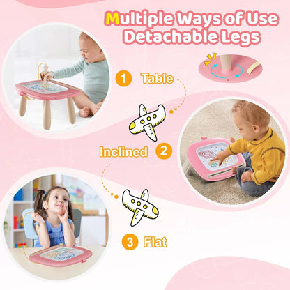 Kikidex Magnetic Drawing Board, Toddler Girl Toys for 1-3 Year Old, Doodle Board Pad Learning and Educational Toys for 1 2 3 Year Old Baby Kids Birthday Gift (Light Blue)