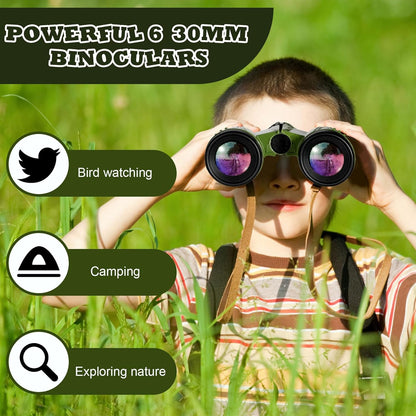Libima 24 Pcs Binoculars Bulk Educational Compact Binoculars with Neck String Telescope for Learning Bird Watching Camping Hiking Travel Safaris Birthday Gifts(Green)