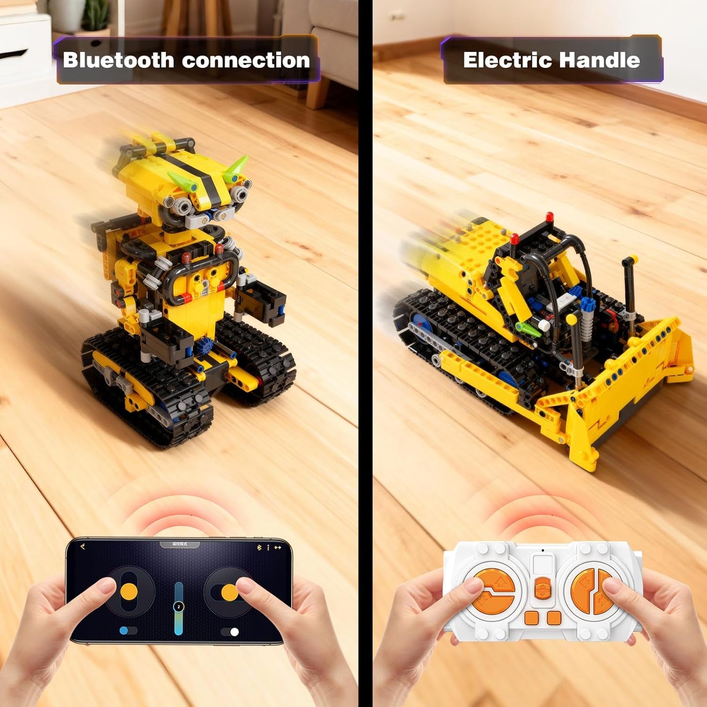 Sciencow 2-in-1 Build a Robot Kit, Remote & APP Controlled Robotic Building Blocks Toys STEM Projects for Kids Ages 8 9 10 11 12 13 14,Chirstmas Birthday Gift for Boys (RC Mars Rover)