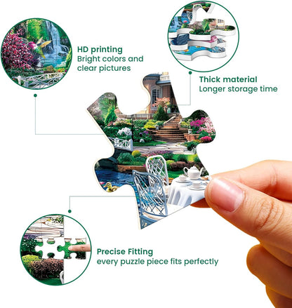 300 Piece Puzzles for Adults,Beautiful Nature Landscape Puzzle for Adults Kids Seniors,Recycled Cardboard Unique House Puzzle 300 Piece,Challenging Family Game Great Gift for Family Friends,20.5x15 in