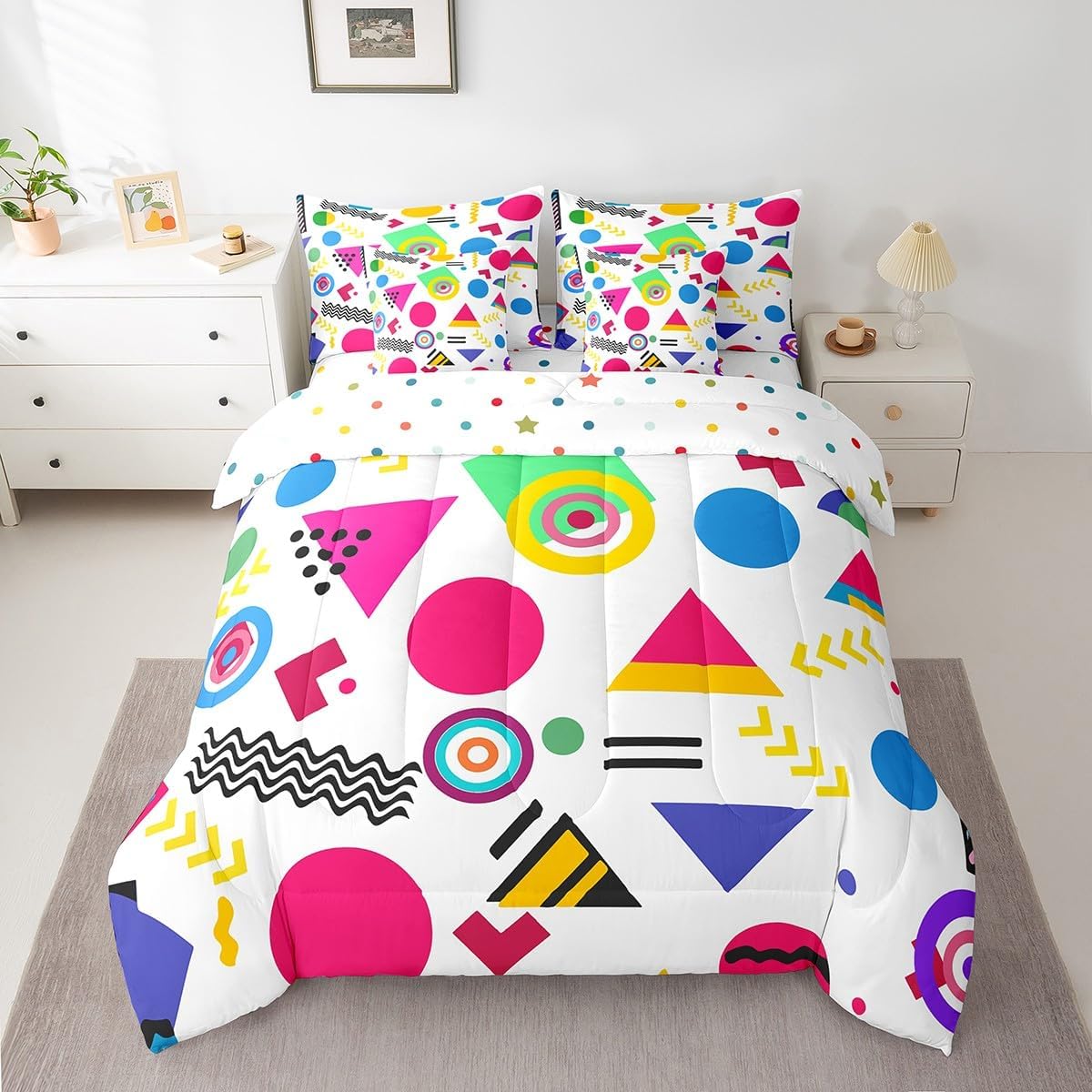 Erosebridal Chemical Equation Bed in a Bag Queen Comforter Set 7 Piece,Chemistry Bedding Sets Science Students Learning Gift Sheet Set with Comforter,Molecular Formula Education Bed Set - Colors B
