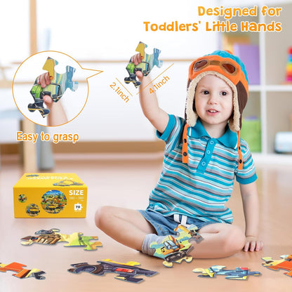 DIGOBAY Underwater Ocean Floor Puzzle for Kids Ages 4-6, Shark Toys for Boys Girls, 70 Pieces Large Jigsaw Shark Puzzles for Kids Ages 3-8, Educational Ocean Animals Toys for Birthday Christmas