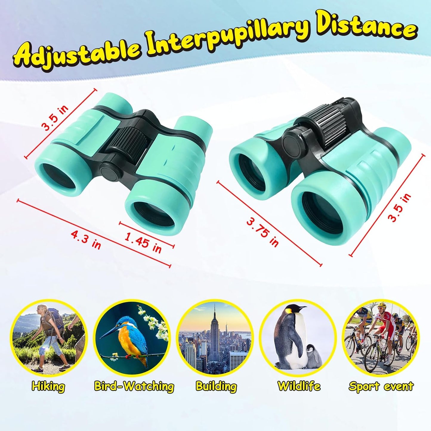 ESSENSON Binoculars for Kids Toys Gifts for Age 3, 4, 5, 6, 7, 8, 9, 10+ Years Old Boys Girls Kids Telescope Outdoor Toys for Sports and Outside Play, Bird Watching, Birthday Presents(Blue)