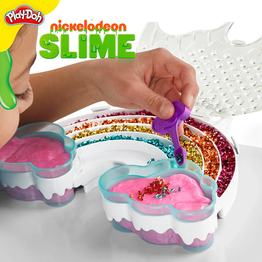 Play-Doh Nickelodeon Slime Brand Compound Rainbow Mixing Set, Pre Made with Add-in Charms, Kids Arts & Crafts Kit, Preschool Sensory Toys, Ages 4+