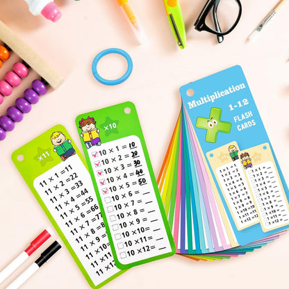 Multiplication Flash Cards + Pop Fidget Multiplication Chart, Times Table Educational Flashcard 3rd Grade, 4th, 5th, 6th Grade