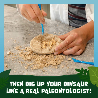 MindWare Dino Egg Dig Kit - Make 2 Giant Dino Eggs, Then Excavate The Dinosaur - Includes Science Experiment