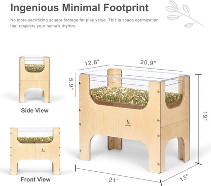 See-Through Small Water & Sand Sensory Table for Kids w/Transparent Tub for Tactile Play & Learning – Perfect for Home, Classroom & Daycare