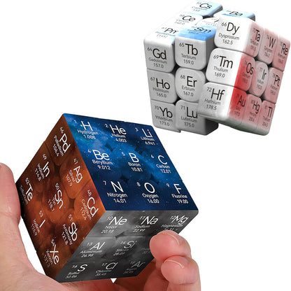 Periodic Table 3x3 Speed Cube, UV Printing Element Cube Magic Cube Educational Puzzles Toys for Kids,Beginners and Adults (Stickerless) Black