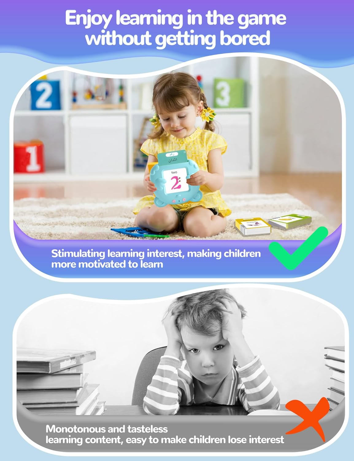 Spanish & English Talking Flash Cards for Toddlers, 510 Sight Words Bilingual Learning Toys for Children, Autism Pocket Speech Therapy Toys, Español Vocabulary Educational Flashcards