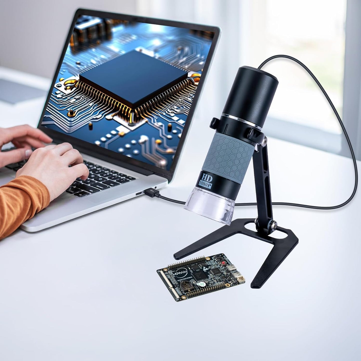 Jiusion 40 to 1000x Magnification Endoscope, 8 LED USB 2.0 Digital Microscope, Mini Camera with OTG Adapter Metal Stand, Compatible with Mac Windows 7 8 10 11 Android Linux Chrome Not for iPhone/iPad
