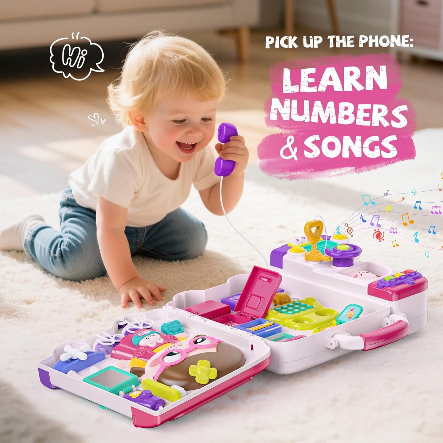Montessori Busy Board Toys for 1 Year Old Boy, 1 Year Old Boy Birthday Gift, 54-in-1 English & Spanish Baby Busy Board Montessori Toys, Ideals 1st Birthday Gifts Boy, 1 Year Old Boy Toys Gifts