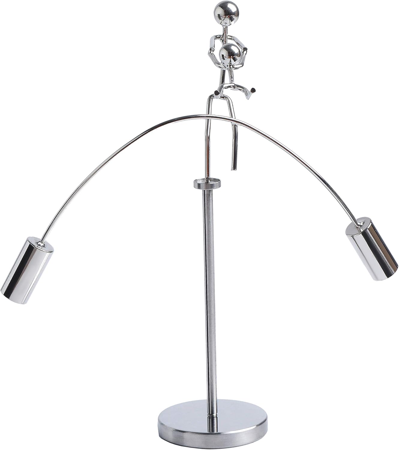 Sunnytech Steel Balance Physics Toy Weightlifter Kinetic Art Balance Toy Balancing Decompressive Science Home Office Toy for Desk Decor WJ020