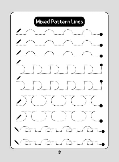 Pencil Control and Writing Practice Book for Special Kids - Helps Kids take first step in writing journey - Sleeping, Standing, Zig Zag Lines, Alphabets, Numbers and Tracing Practice