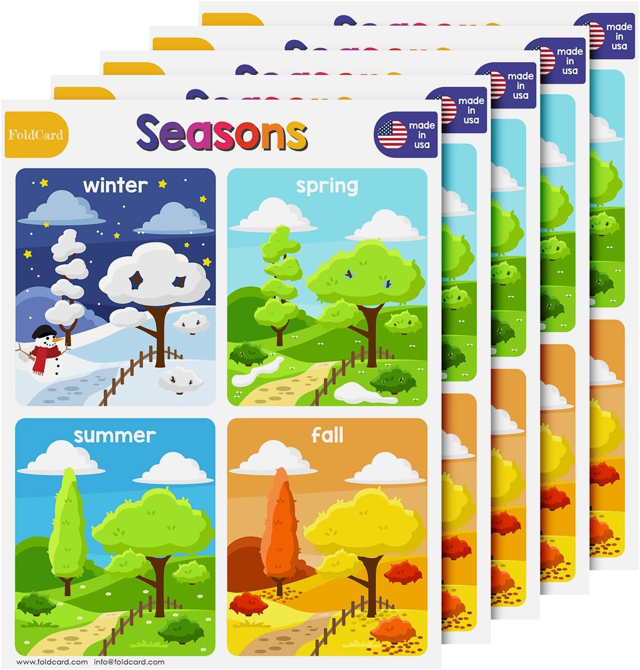 Multiplication Chart Math Table Poster – Double-Sided Educational Visual/Learning Aid Poster, Bright and Colorful | Glossy Durable Cardstock | 8.5 x 11" | 5 per Pack