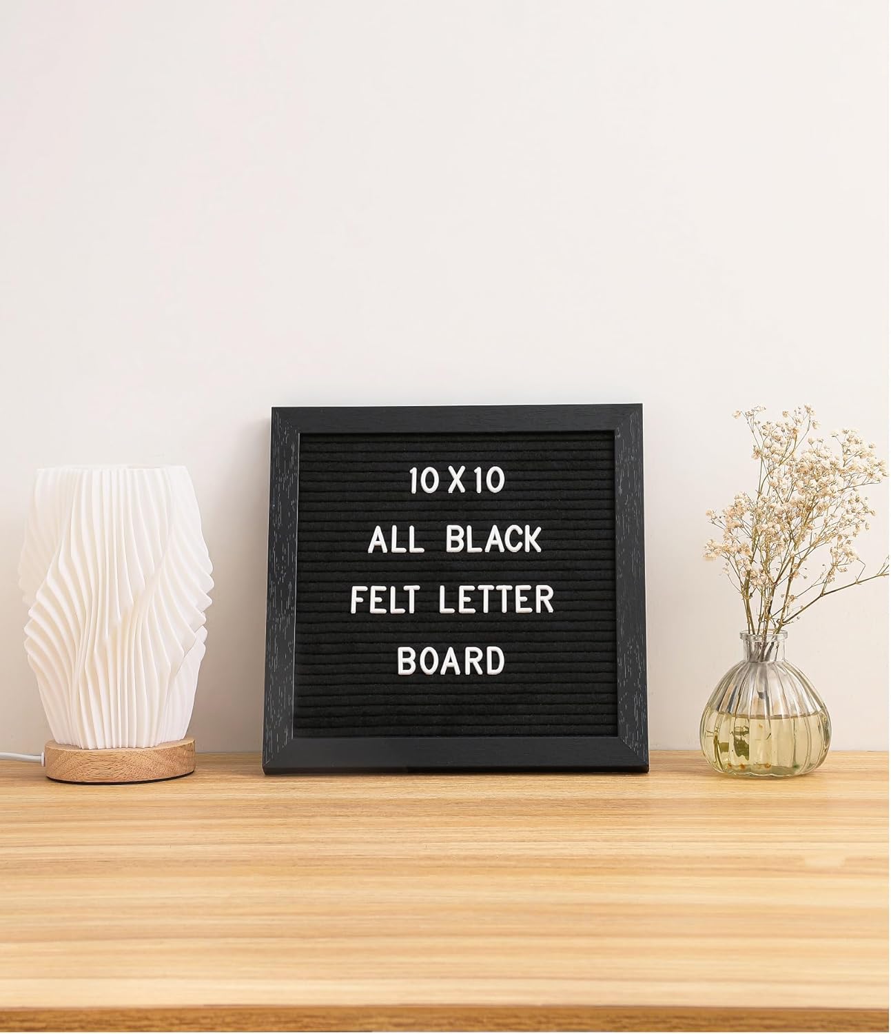 Felt Letter Board Message Board 10x10inch with Stand,Pre-cut&Sorted 805pcs White,Blue&Pink Changeable Letters+Weeks &Months Cursive Words,Word board Sign board with Sorting Tray&Gift Box(Gray)