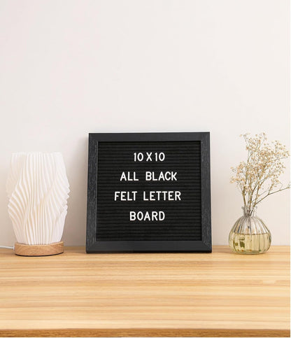 Felt Letter Board Message Board 10x10inch with Stand,Pre-cut&Sorted 805pcs White,Blue&Pink Changeable Letters+Weeks &Months Cursive Words,Word board Sign board with Sorting Tray&Gift Box(Gray)