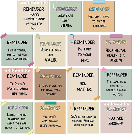 Copkim 15 Pcs Mental Health Fridge Magnets Boho Inspirational Daily Reminder Refrigerator Magnets Mental Reminder Notes Affirmations Encouragement Gift for Kitchen Whiteboard Therapy Office Home Decor