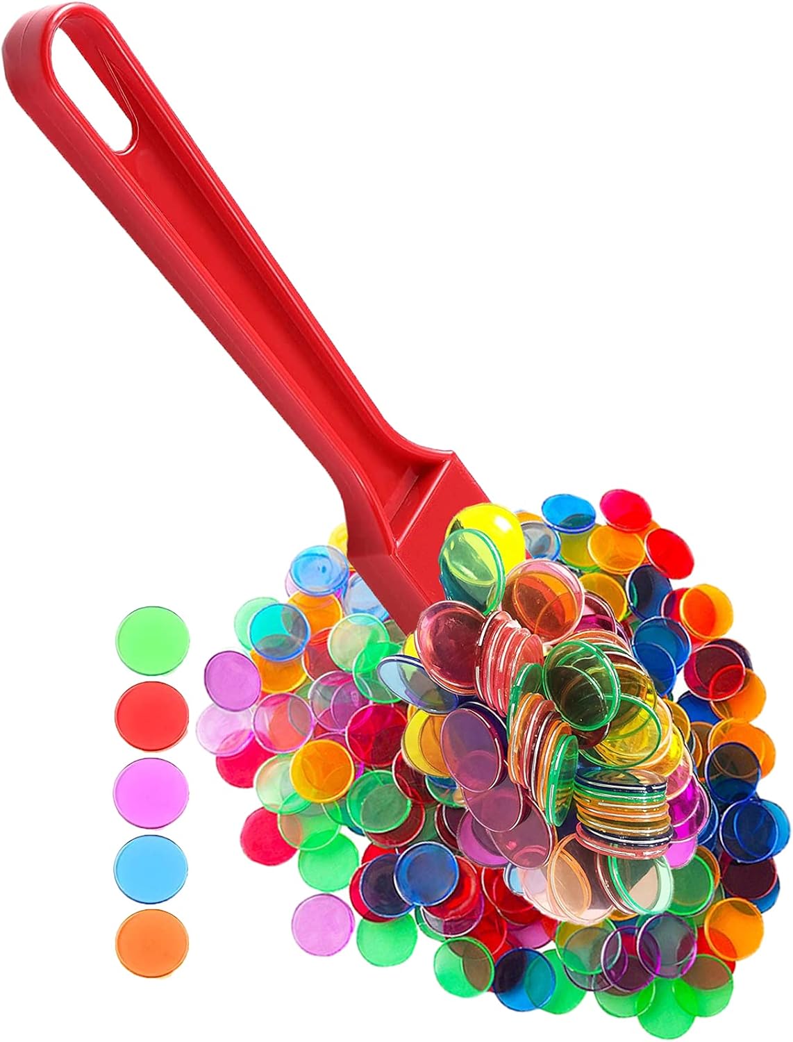 Magnetic Bingo Wand with Metal Ringed Chips for Counting School/Game Chips Plastic Markers Education STEM Tool for Students