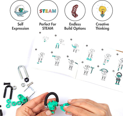 The Off Bits CareBit Build Your Own Robot Toy Construction Set, Educational Gift STEM Activities Learning Kit, Creative Build and Play Model Kit Steam Toys for 6 7 8 9 10+ Year Old Boys & Girls