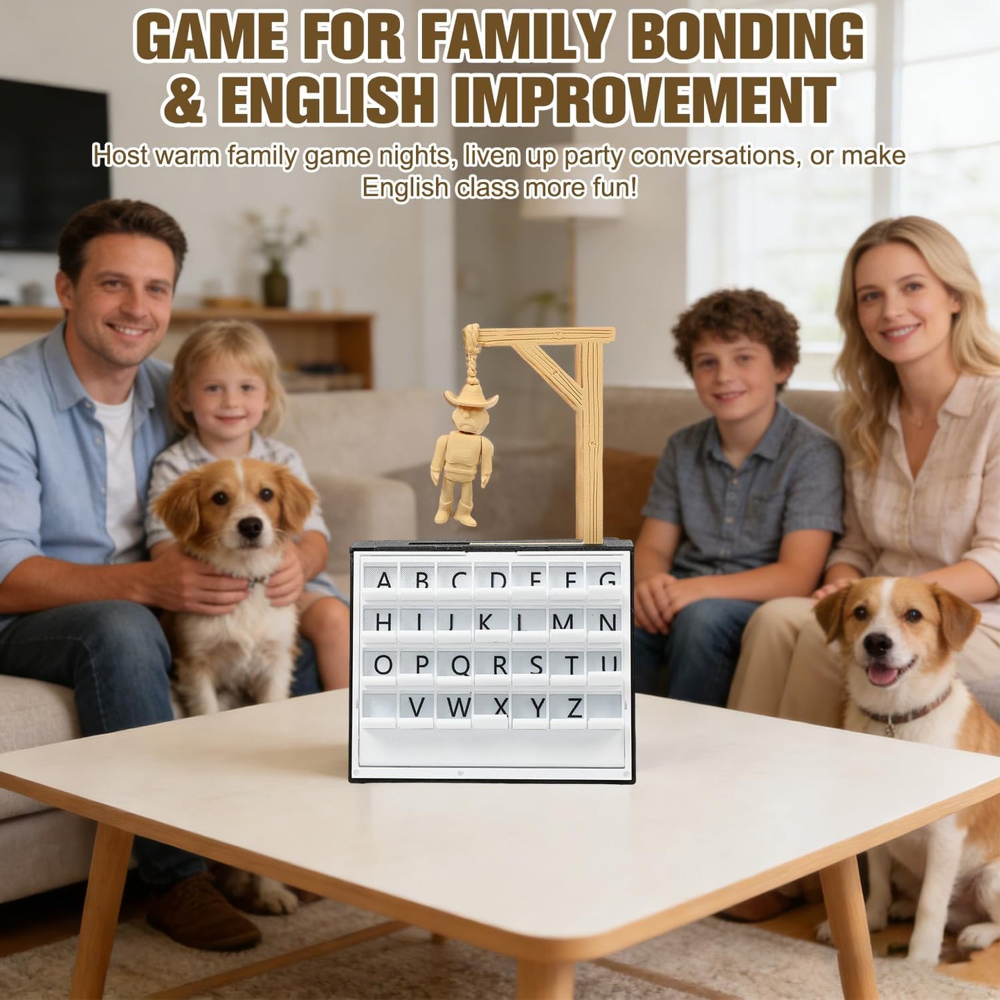PlayBook'd Hangman,Vocabulary Words Spelling Challenge Table Game,Playbook Board Game, 3D Printed Hangman Game,Portable Books Design Board Game