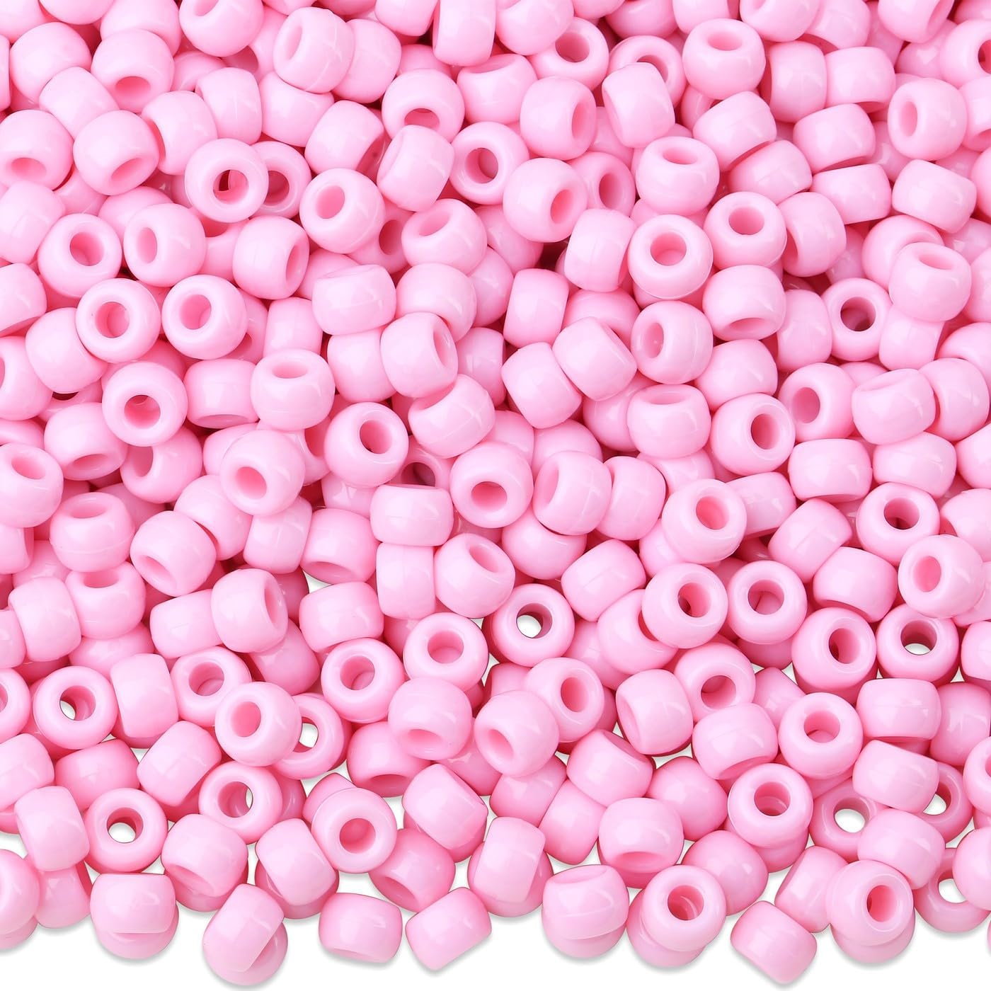 1000Pcs Valentine's Day Pony Beads Pink Red White Bracelets Crafts 6x9mm Bulk Plastic Pony Valentine Beads for Jewelry Making Party Party DIY Crafts Necklace Keychain Romantic Accessories