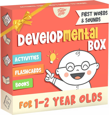 Learning Toys for 1-2 Year Old, Montessori Toys & Preschool Learning Activities with Speech Therapy Materials & Phonic Baby Flash Cards for 12 to 18 Months, First Words and Board Books by Pidoko Kids