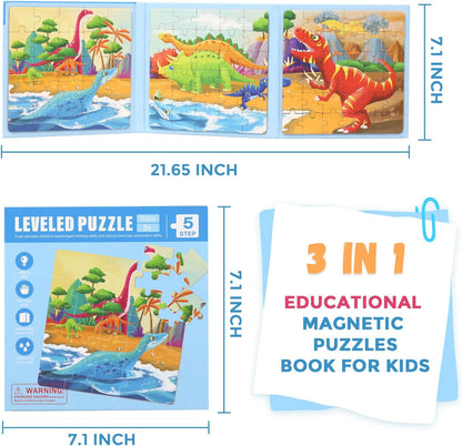 Magnetic Puzzles for Toddlers 1-3, Cartoon Mermaid Magnet 3 in 1 Jigsaw Puzzle, Kids Travel Puzzles Toys, Preschool Learning Toy for Kids 1-8 Year (Mermaid)