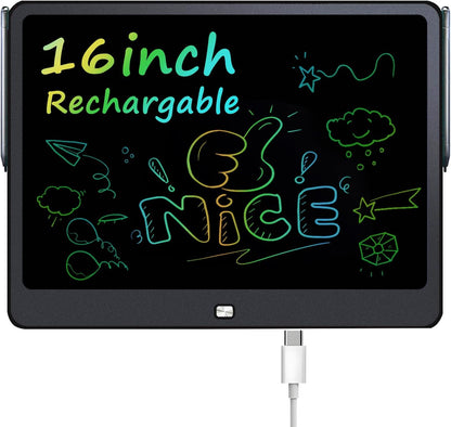 Magnetic LCD Writing Tablet for Fridge, 13 Inch Writing Tablet for Kids, Toddler Drawing Pad, Learning Toys for Boys Girls Ages 3.4.5.6.7.8, Writing Board for to-Do Lists and Family Messages (Blue)