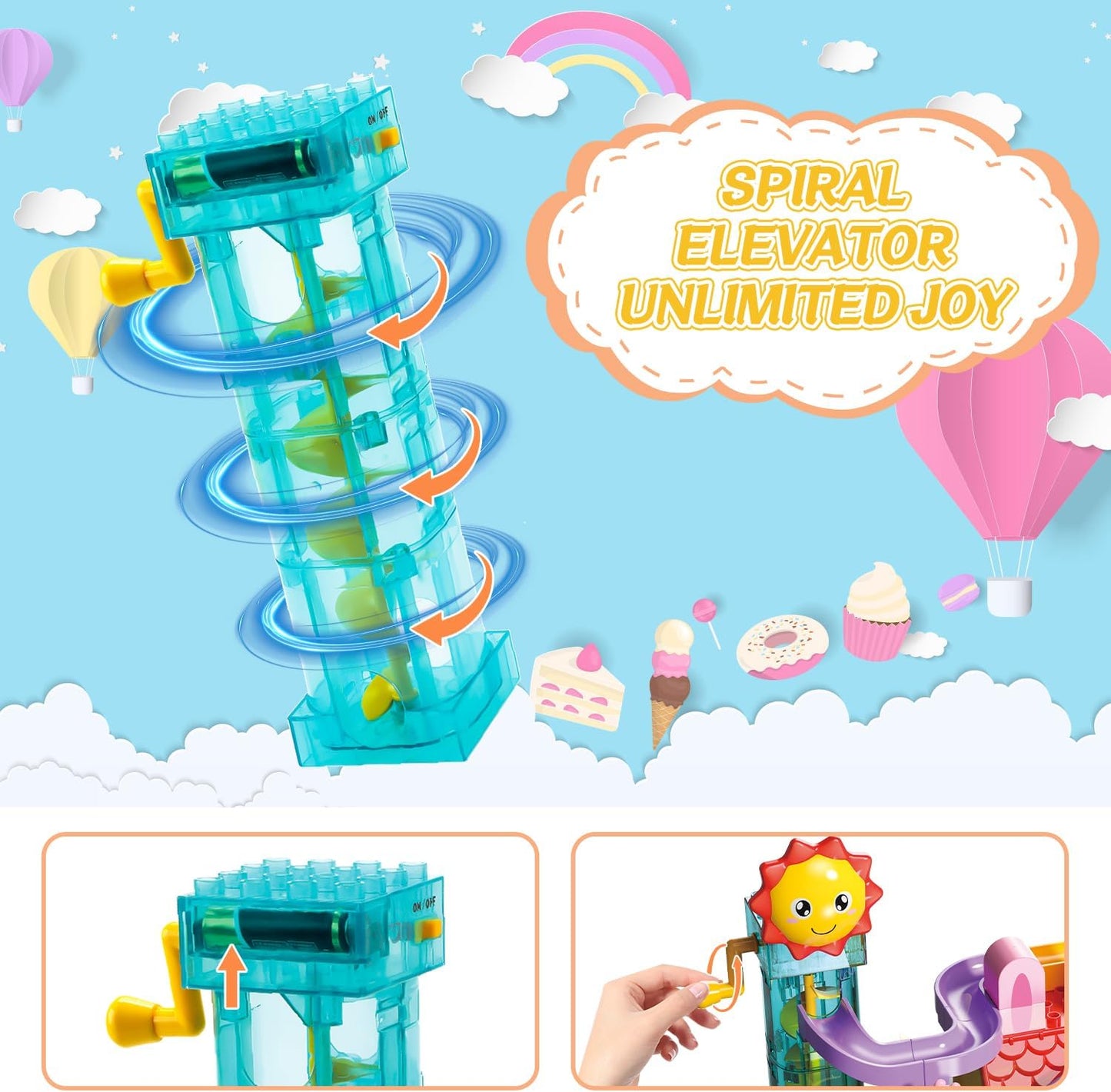 Marble Run Building Blocks Toy - 2 in 1 Compatible Blocks Models with 6 Marble Balls, Montessori Educational Race Track Building Block Set, Classic Blocks STEM Toy for Kid Boys Girls (118PCS)