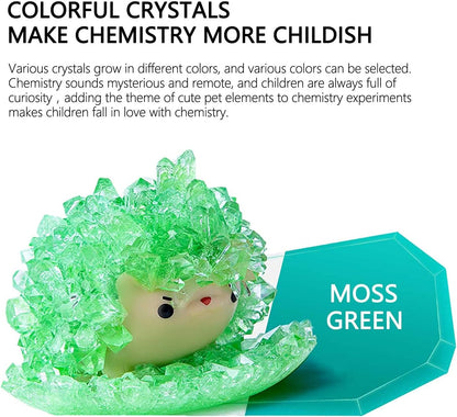 Crystal Growing Toys for Kids - Vibrant Colorful Crystal Hedgehog to Grow,Science Experiments Learning and Education for Kids STEM Gifts for Boys & Girls 8 Years + (Moss Green)