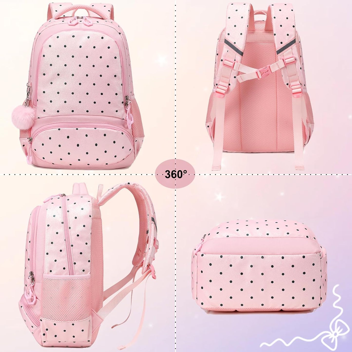Girls Backpack for Elementary Unicorn Backpack Kids Backpack School Bookbag for Girls 3 in 1 Set Back to School