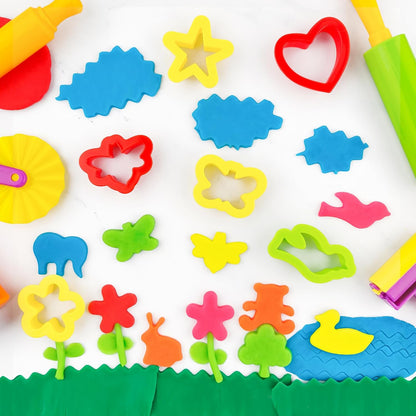 36-Piece Dough Tool Set for Kids Ages 3-8 – Includes Animal Cutters, Rolling Pins, Rollers, Random Colors