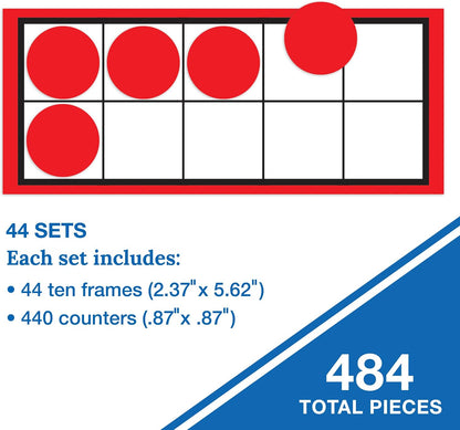 Carson Dellosa 484-Piece Ten Frames and Counters Math Manipulatives, Math Classroom Cutouts, Math Classroom Decorations, Teaching Supplies for Hands-On Learning
