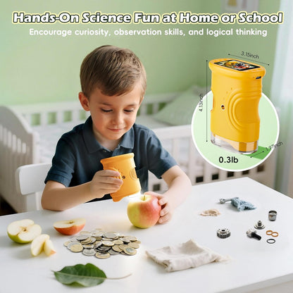 Alotwan Kids Microscope Digital 1000X Zoom, Mini Pocket Handheld Microscope Portable Travel Toys, HD Camera Video Magnifying Glass, Christmas Birthday Gifts for Girls, STEM Toys for Toddlers Age 3-8