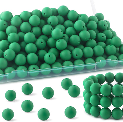 65Pcs 19mm Silicone Beads for Keychain Making Bracelet Necklace, Bulk Round Silicone Beads for Pens（Christmas Green） - Colors A