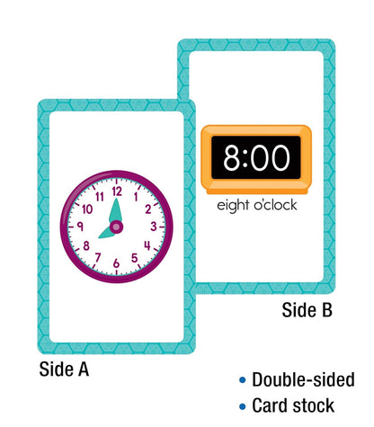 Carson Dellosa 54 Time and Money Flash Cards, Flashcards With Counting Currency and Analog and Digital Clock Practice, Kindergarten Learning Activities and Math Games for Kids 5-7