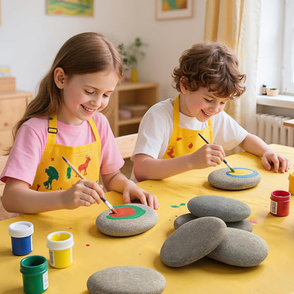 Simetufy 15 Pcs Rocks for Painting, River Rocks to Paint, 2"-3" Flat Painting Rocks, Smooth Rocks for Crafts, Natural Stones for DIY, Kindness Rocks Garden Decoration