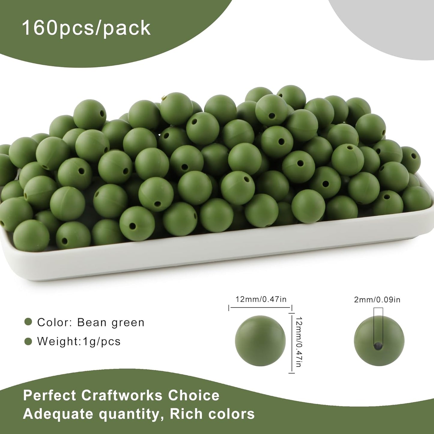 65Pcs 19mm Silicone Beads for Keychain Making Bracelet Necklace, Bulk Round Silicone Beads for Pens（Christmas Green） - Colors B