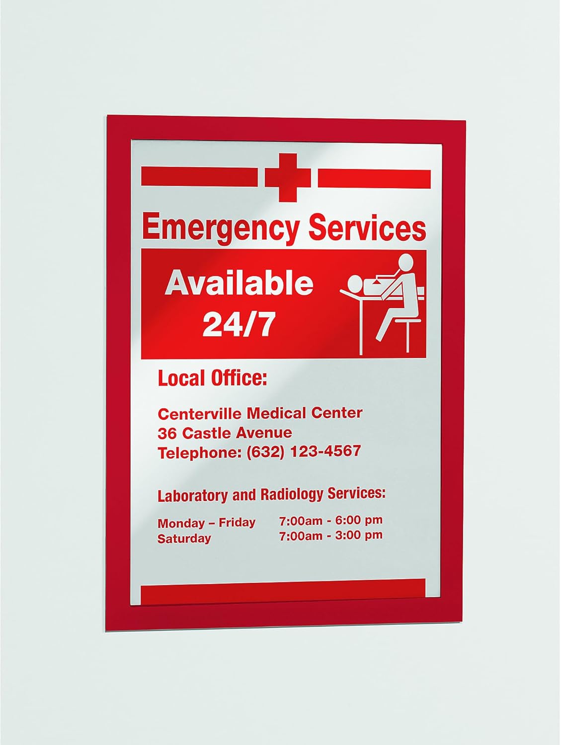 Durable Duraframe Self Adhesive Magnetic Sign Holder in Half Letter-Size 5.5" x 8.5" Inches - Black Frame - Pack of 2