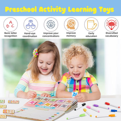 Huijing Montessori Preschool Learning Activities Busy Book - Workbook Activity Binder / Toys for Toddlers, Autism Learning Materials and Tracing Coloring Book