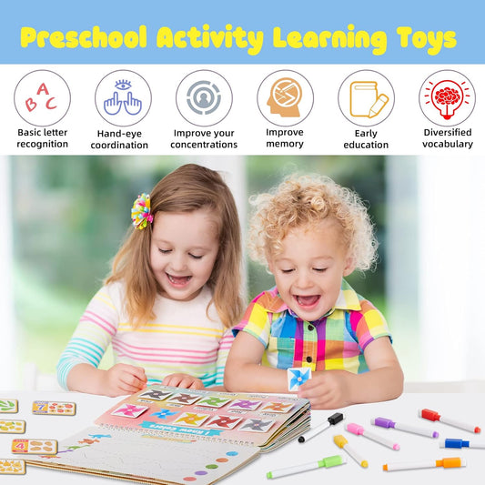Huijing Montessori Preschool Learning Activities Busy Book - Workbook Activity Binder / Toys for Toddlers, Autism Learning Materials and Tracing Coloring Book