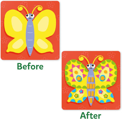 Skillmatics Foam Sticker Art Activity - Animals, Mess-Free Fun for Kids, 800+ 3D Foam Stickers, DIY Felt Craft Kits, Gifts for Boys & Girls Ages 3, 4, 5, 6, 7
